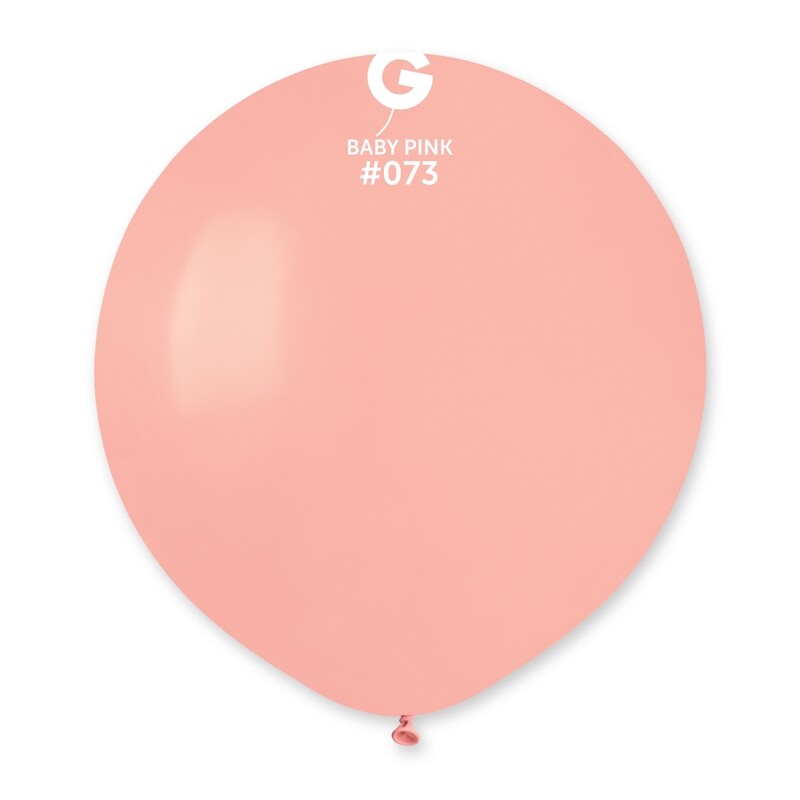 19" Standard Balloon - Solid Colour Latex - BABY PINK