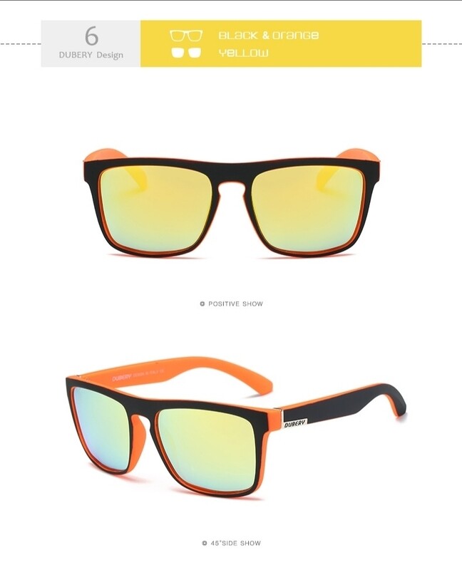 Dubery Black &amp; Orange/Yellow Sunglasses