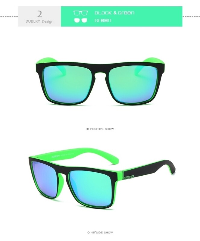 Dubery Black &amp; Green Sunglasses