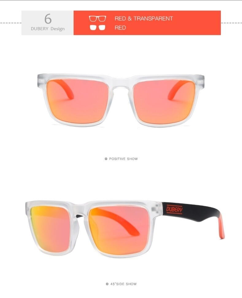 Dubery Red &amp; Transparent Sunglasses