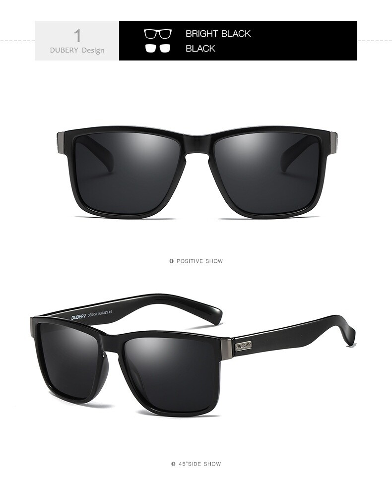 Dubery Black Sunglasses