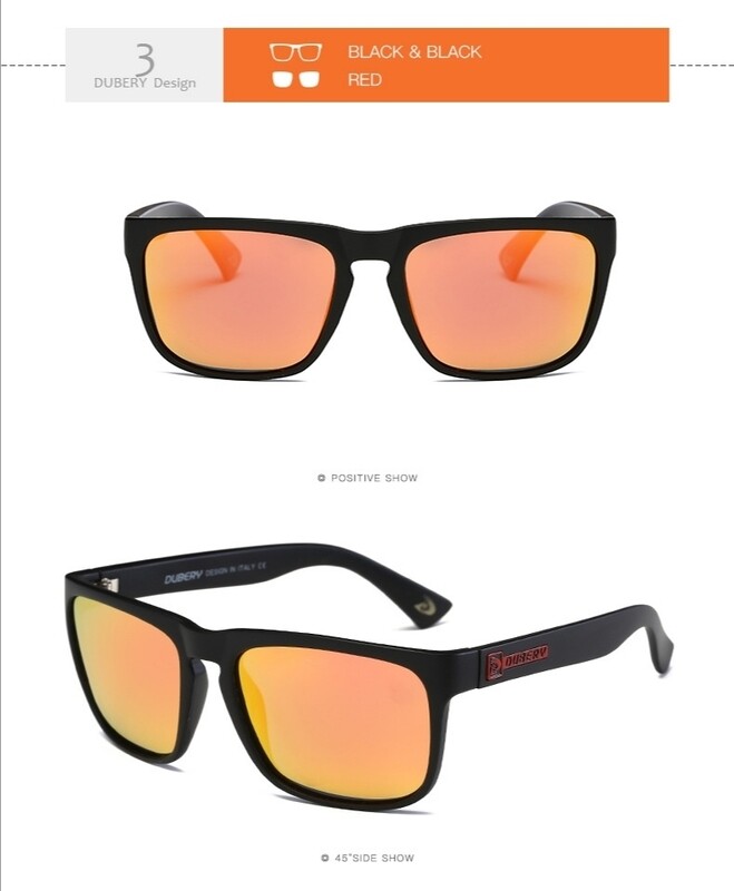 Dubery Black &amp; Red Sunglasses