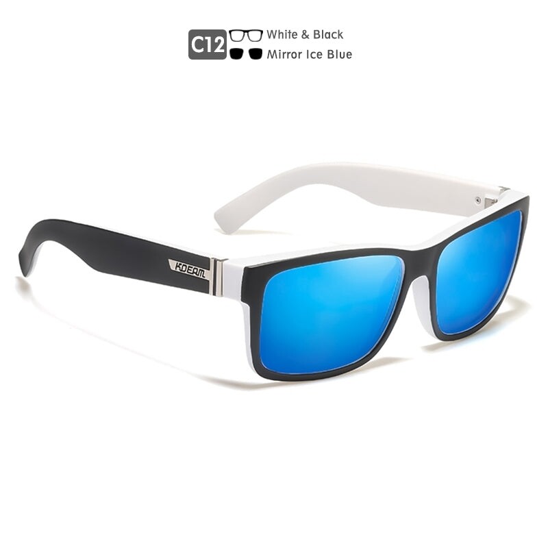 Kdeam White &amp; Black with Mirror Ice Blue lenses