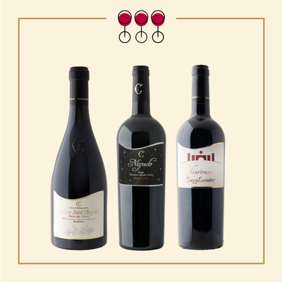 Tris Vino Primitivo: Nigredo, Muro Sant'Angelo, Donna Carlotta