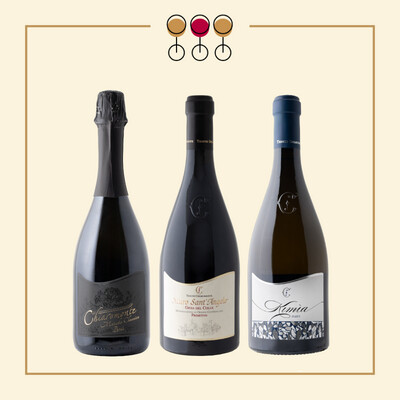 Tris Brut 2021, Primitivo 2021, Fiano 2025