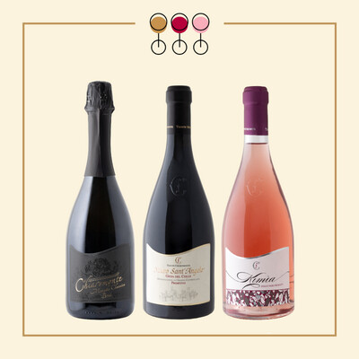 Tris Brut 2021, Primitivo 2021, Pinot Rosato 2025