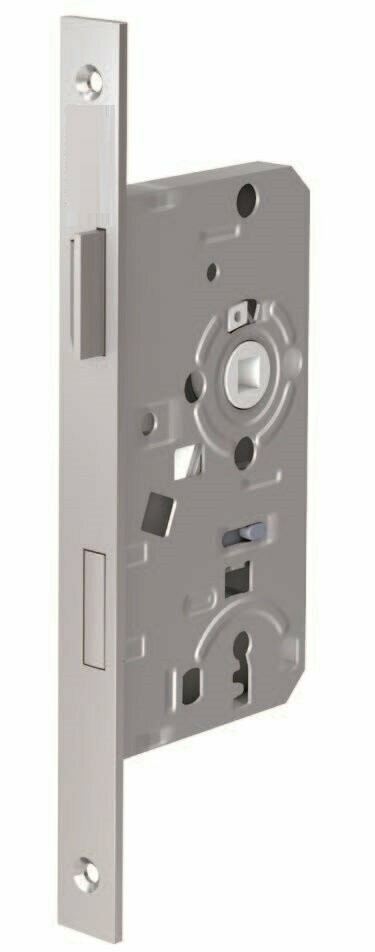 APS Einsteck-Zimmertürschloss BB, Stulpform: Eckig, Stulpmaterial: Nickel-Silber lackiert, DIN: DIN R