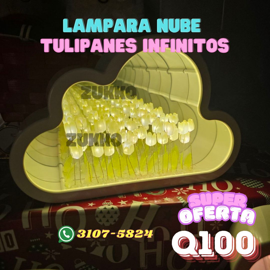 🌷🌷Lampara Nube de Tulipanes, Color: Amarillo