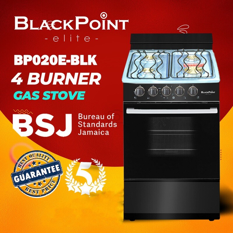 BLACKPOINT STOVE--4 BUR 21&quot;-- BLACK STEEL TOP BUERO APPROVED
