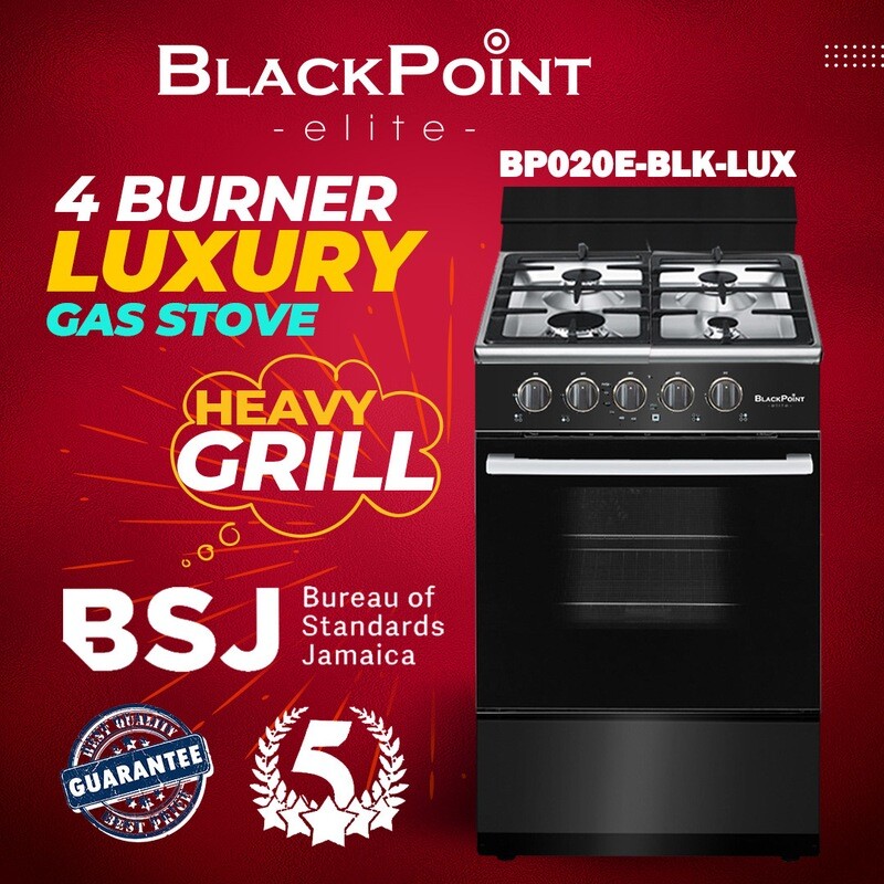 BLACKPOINT STOVE--4 BUR 21&quot;-- BLACK LUXUARY THICKK BUERO