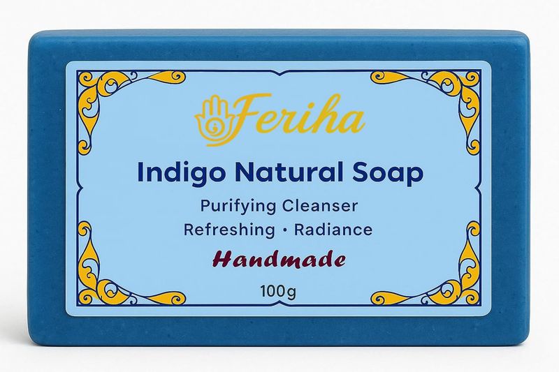 Moroccan Indigo Nila Facial Soap - Handmade with Argan Oil &amp; Shea Butter