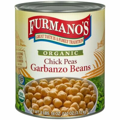 Bean Furmano's #10 Can Extra-Fancy Chick Peas (Garbanzo Beans) - 6/Case