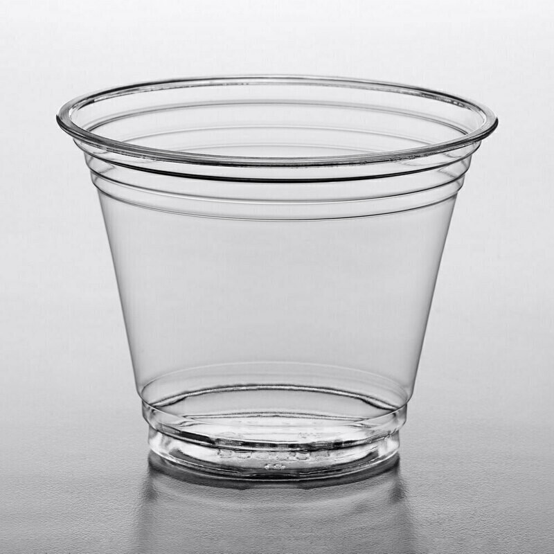 Choice 9 oz. Clear Plastic Squat Cold Cup - 1000/Case