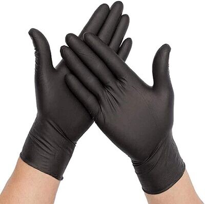 Glove Noble Products 3 Mil Thick Black Hybrid Powder-Free Gloves - Large