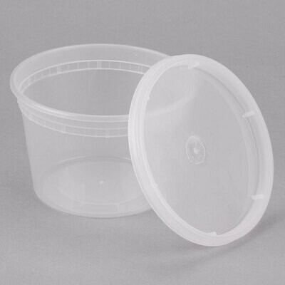Container ChoiceHD 16 oz. Microwavable Translucent Plastic Deli Container and Lid Combo Pack - 240/Case