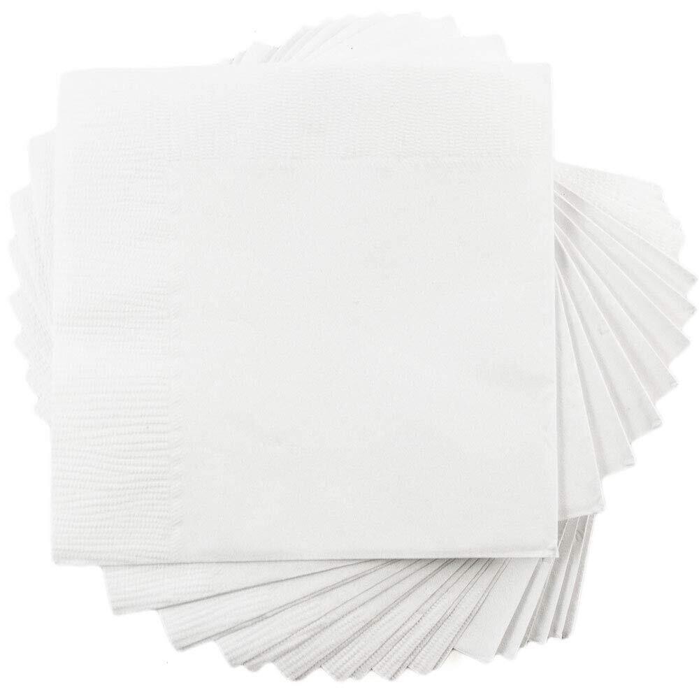 Napkin Choice 1-Ply White Beverage / Cocktail Napkin - 4000/Case