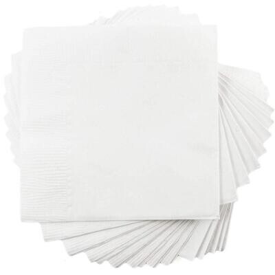 Napkin Choice 1-Ply White Beverage / Cocktail Napkin - 4000/Case