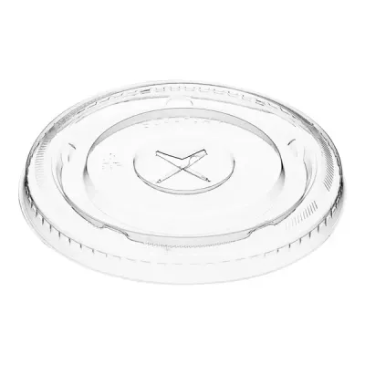 Lid Choice 9, 12, 16, 20, and 24 oz. Clear Flat Lid with Straw Slot - 1000/Case
