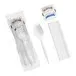 Cutlery Medium Weight White Wrapped Polypropylene Plastic Spork, Napkin, and Salt / Pepper Packets Kit - 500/Case