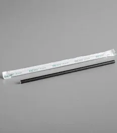 Straw Jumbo Black Wrapped 7 3/4 inch 1200 / case