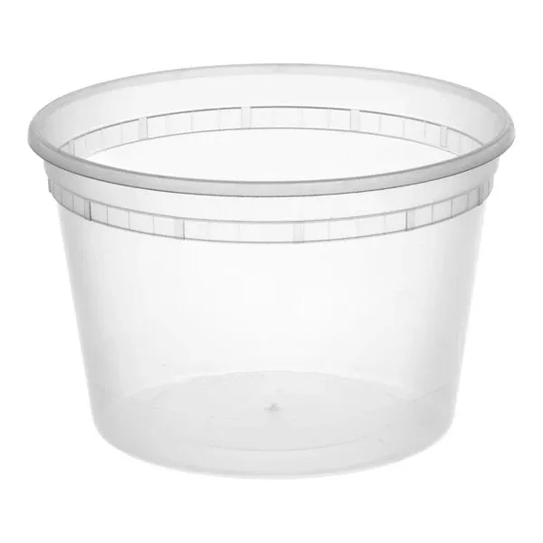 Container ONLY Heavy Duty 8 oz. Microwavable Translucent Plastic Deli Container - 480/Case