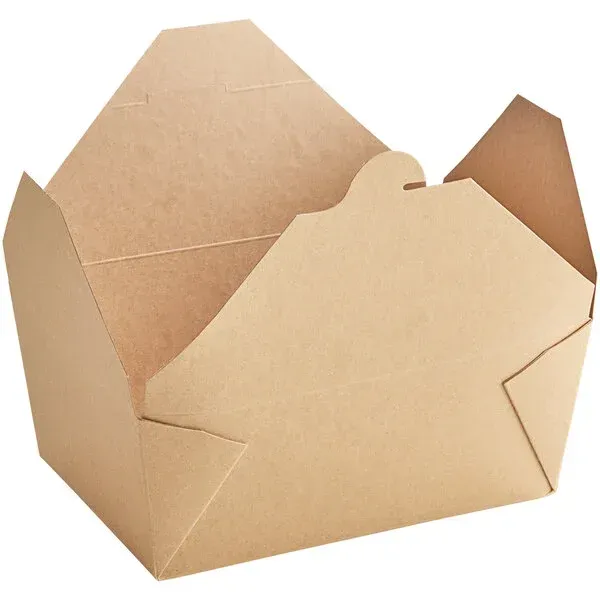 Box Take Out Microwaveable Folded Paper Brown  7 3/4 x 5 1/2 x 2 1/2   200 per case