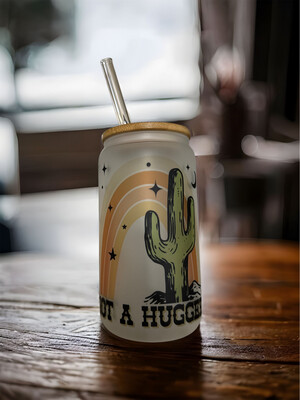 Not A Hugger Frosted Glass Can