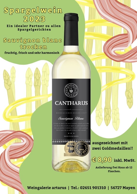 Sauvignon blanc
-trocken-
Spanien/La Mancha
(unser Wein zu Spargel) Sauvignon blanc
-trocken-
Spanien/La Mancha
(unser Wein zu Spargel)