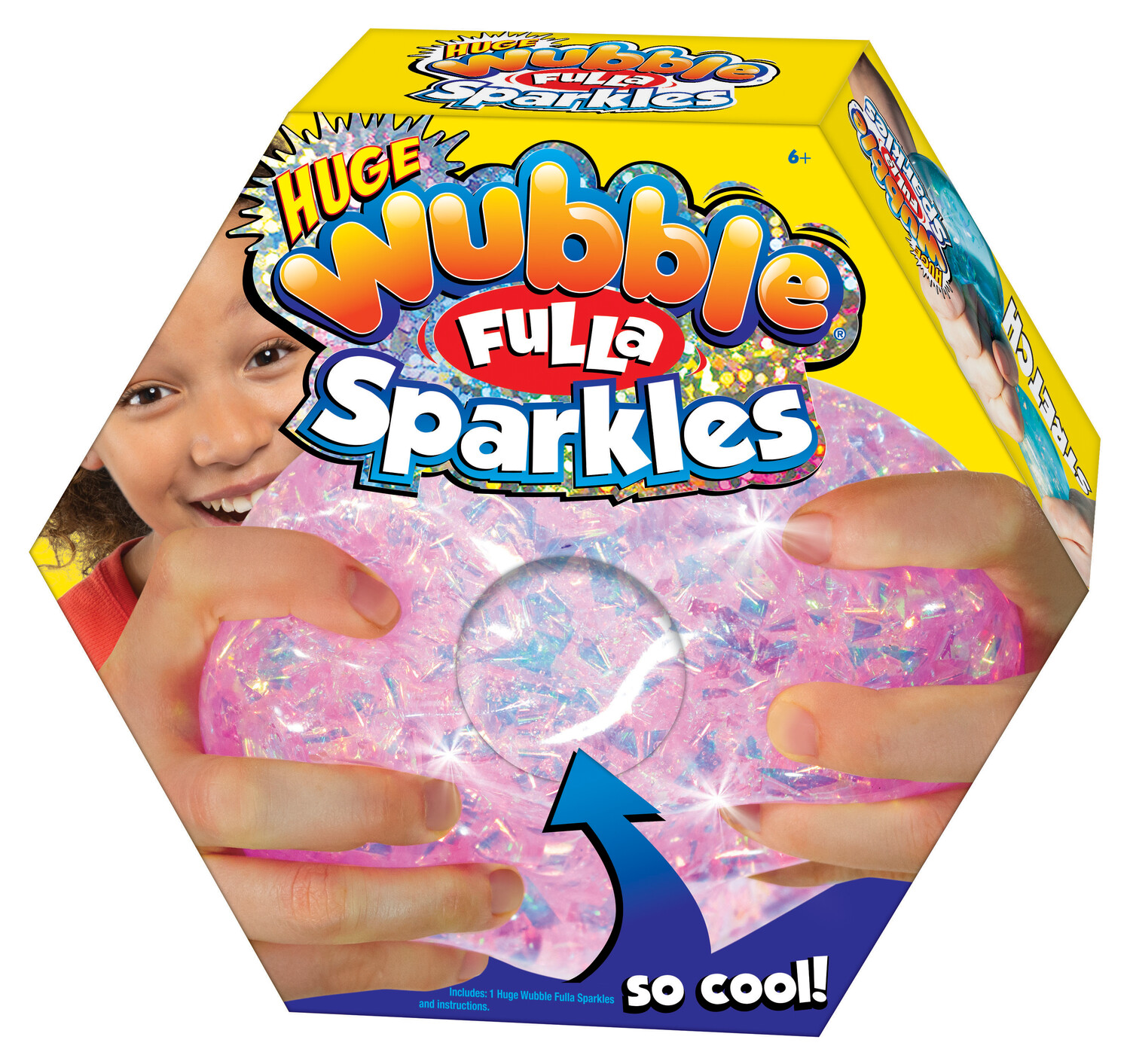 Wubble Sparkles, balle slime et molle remplie d'éclats étincelants