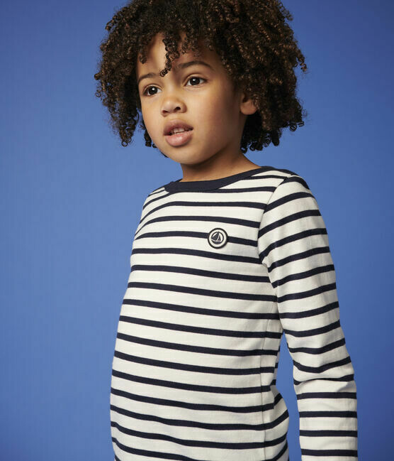 Marinière rayée bleu marine et blanc, Petit Bateau