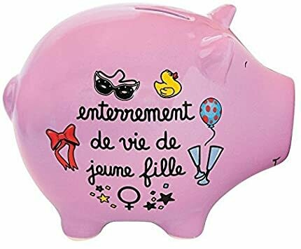 Tirelire cochon Enterrement de vie de jeune fille en céramique