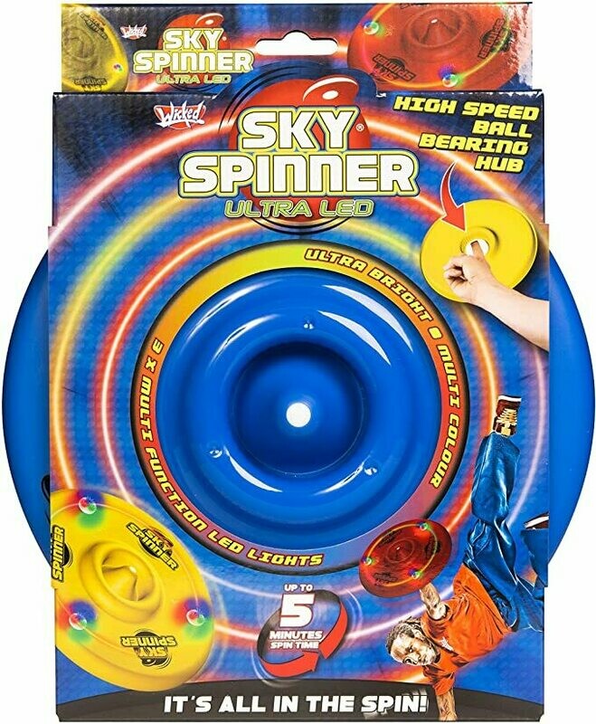 Frisbee  lumineux, Sky Spinner Ultra Led, couleur bleu ou rouge