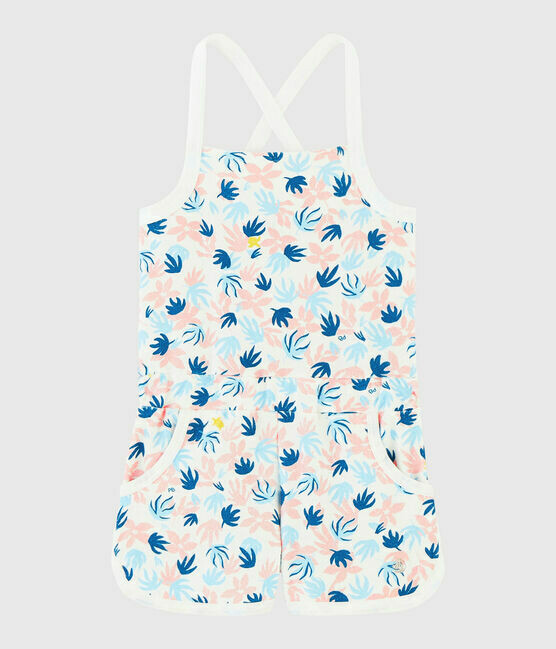 Combishort avec bretelles,  en coton frotté, imprimé plantes et tortue Petit Bateau