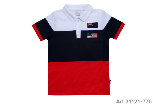 Polo manches courtes, marine, rouge et blanc Stummer