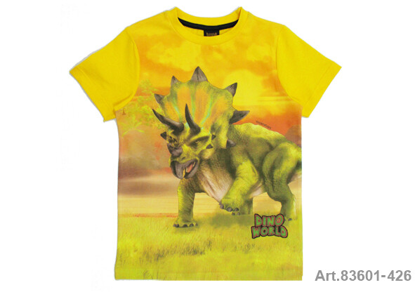 Tee shirt jaune imprimé dinosaure