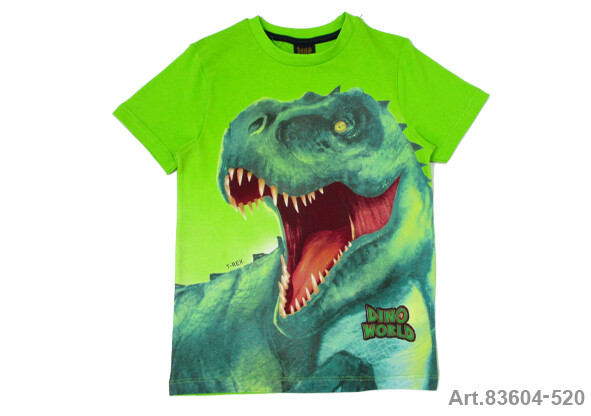 Tee shirt vert pomme imprimé dinosaure