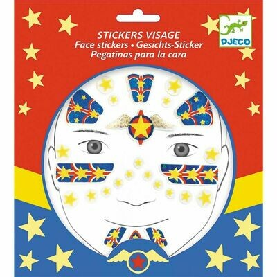 Stickers visages repositionnables Super Héros Djeco