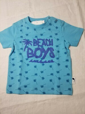 Tee shirt bleu imprimé palmier beach boys
