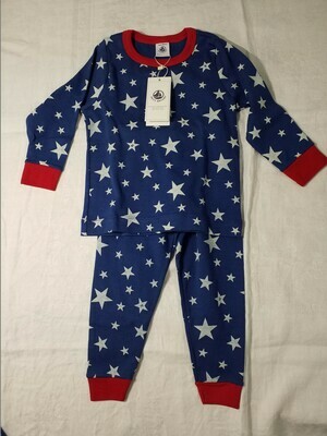 Pyjama 2 pièces bleu avec étoiles Petit Bateau