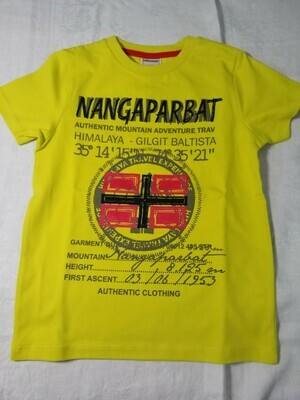 Tee shirt jaune vif imprimé Nangaparbat Stummer