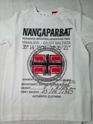 Tee shirt blanc imprimé Nangaparbat Stummer