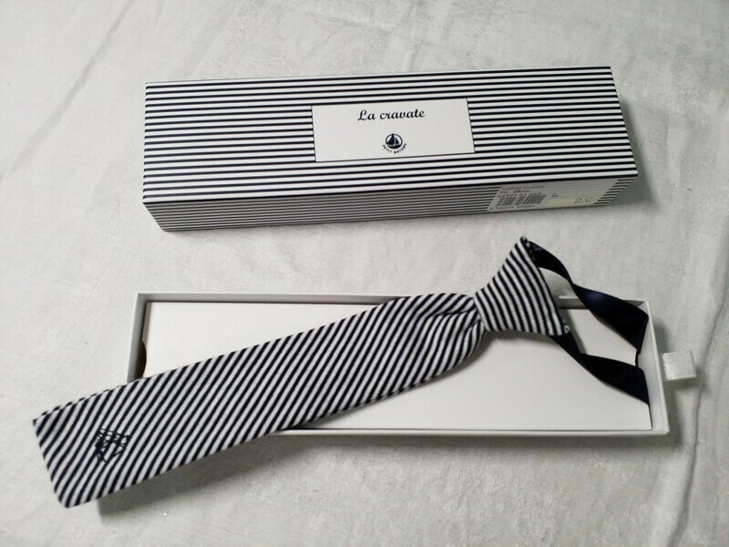 Coffret Cravate iconique rayé marine Petit Bateau