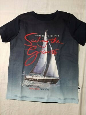 T-shirt marine dégradé bateau à voile Stummer