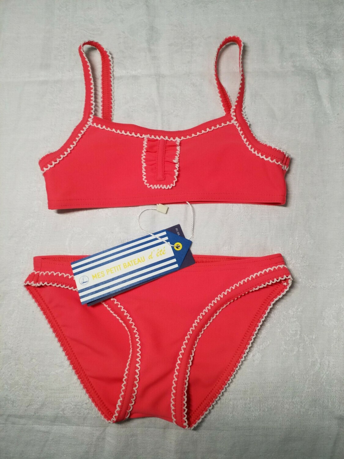 Maillot de bain 2 pièces rouge corail Petit Bateau