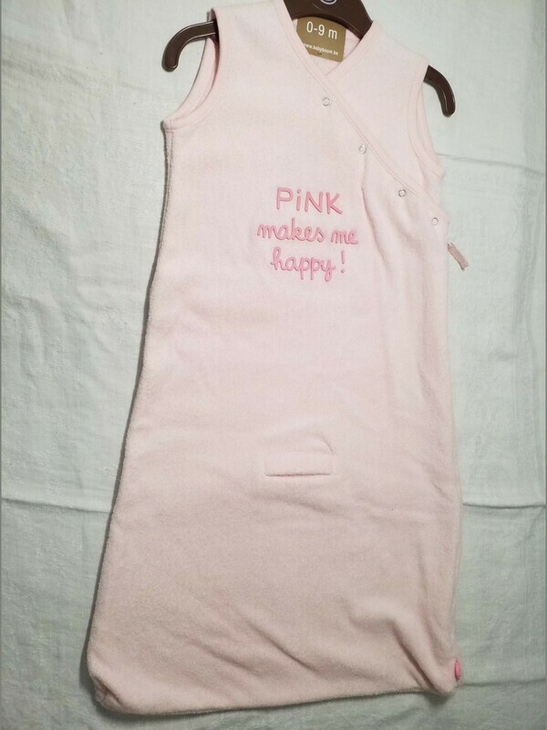 Sac de couchage en coton frotté  éponge rose 0-9 mois, gigoteuse