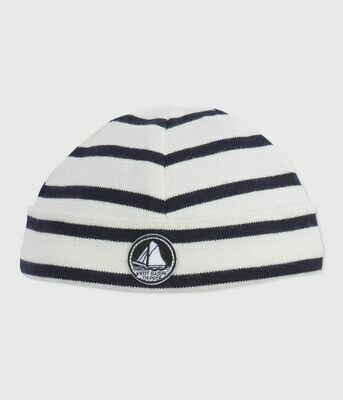 Bonnet  tout coton rayé Iconique Petit Bateau