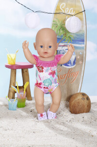 Baby Born maillot de bain pour poupée, fleuri assorti