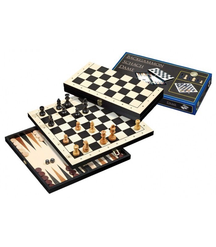 Set de jeu de voyage échec - backgammon - dame