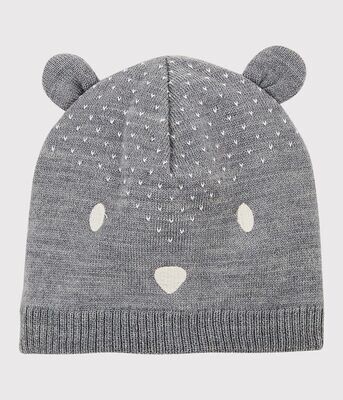 Bonnet avec oreilles gris Petit Bateau