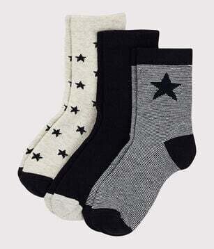 Lot de 3 paires de chaussettes marine étoiles Petit Bateau